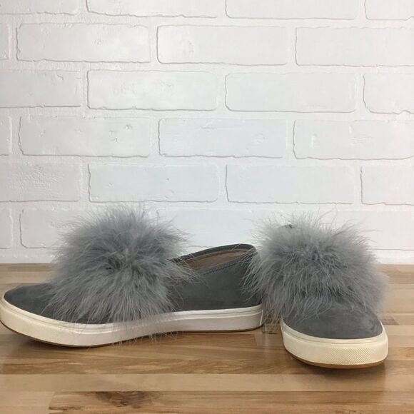 STEVE Madden flats loafers grey feathers size 8.5 - Picture 6 of 15